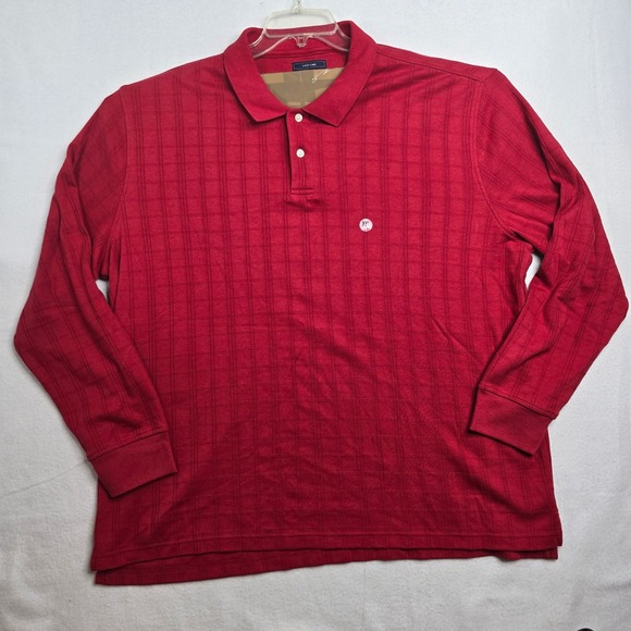 Saddlebred Other - Saddlebred Mens XXL Red Long Sleeve Collared Polo Shirt Textured NWT Pullover